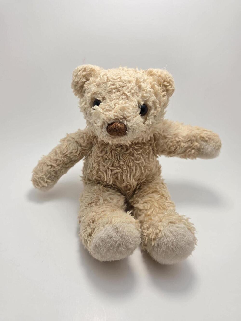 Gund Wuzzy Fluffy Scruffy Tan/Beige Stuffed Plush Teddy Bear! (smaller 10 inch)